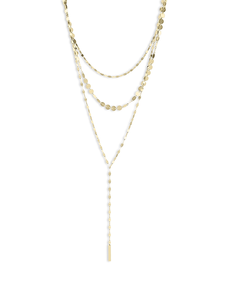 Lana 14K Yellow Gold Triple Strand Disc Remix Lariat Necklace