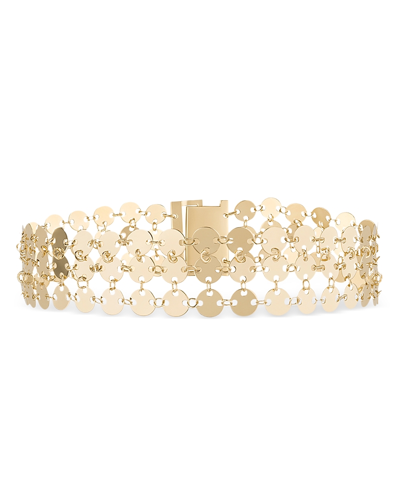 Lana Jewelry Laser Chainmail Triple Row Bracelet in 14K Yellow Gold