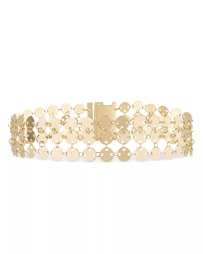 Lana Jewelry Laser Chainmail Triple Row Bracelet in 14K Yellow Gold