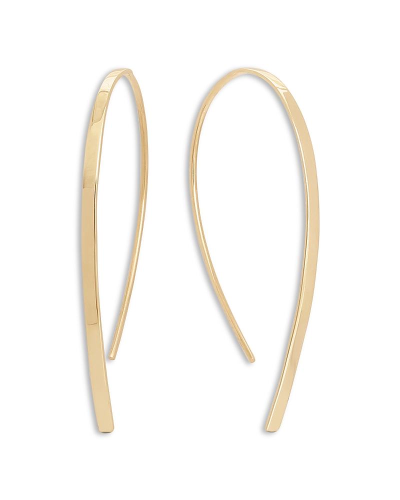 Lana Jewelry 14k Yellow Gold Polished Flat Threader Earrings In Gold
