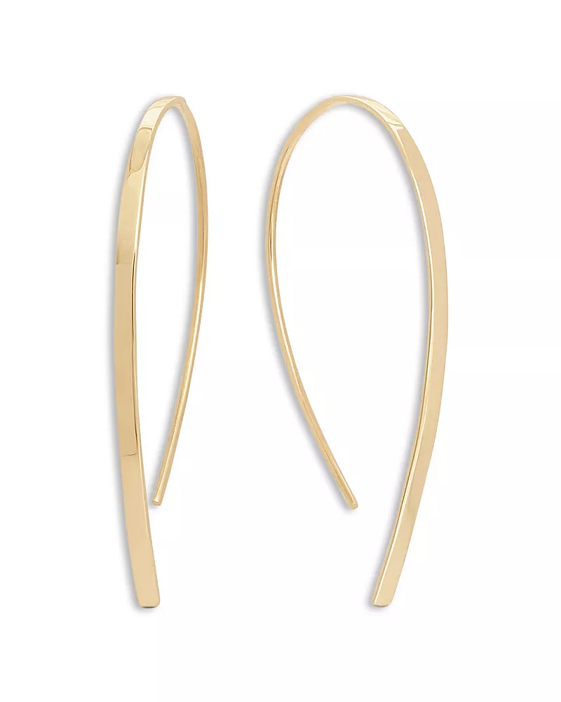 Lana Jewelry 14K Yellow Gold Polished Flat Threader Earrings
