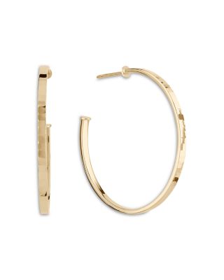 14K Yellow Gold Polished Medium Hoop Earrings