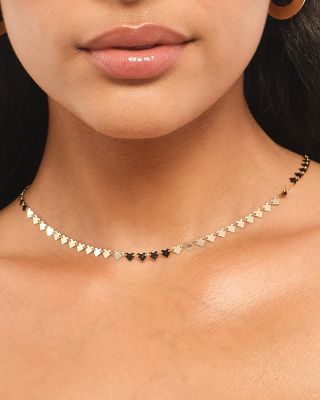 14K Yellow Gold Heart Chain Link Necklace, 18"