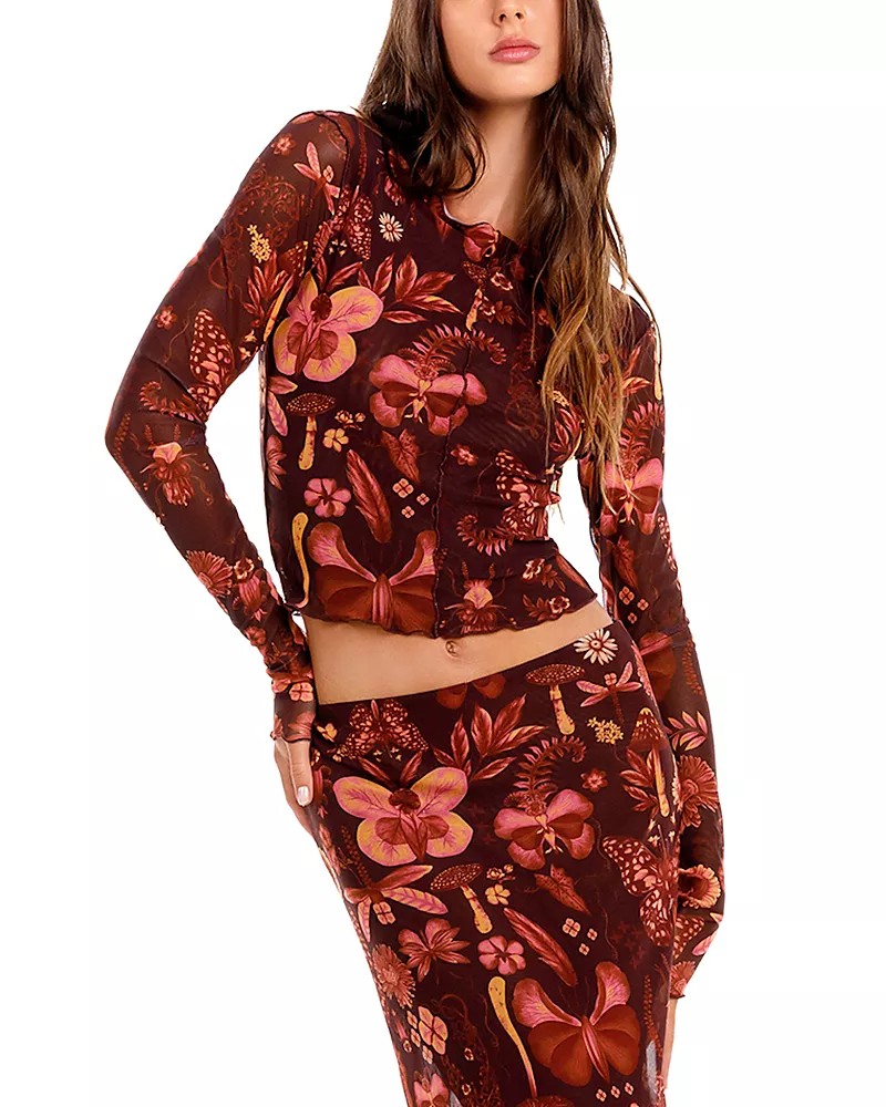 Agua Bendita Liana Ambar Mesh Top