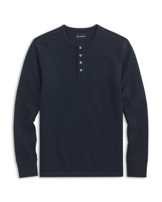 Long Sleeved Waffle Knit Henley Tee