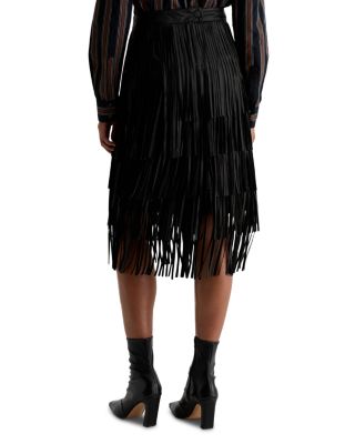 Marissa Leather Fringe Skirt