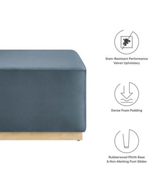  Tilden Large 28" Square Performance Velvet Upholstered Ottoman
