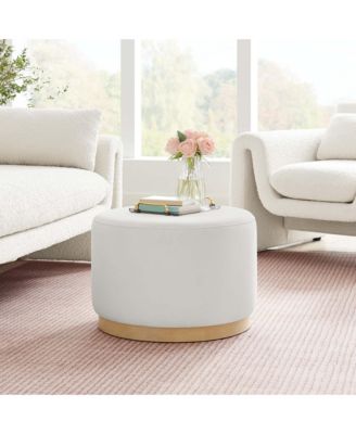 Tilden Large 23" Round Performance Velvet Upholstered Ottoman