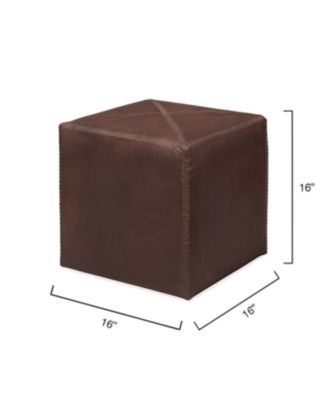 Tobacco Leather Ottoman