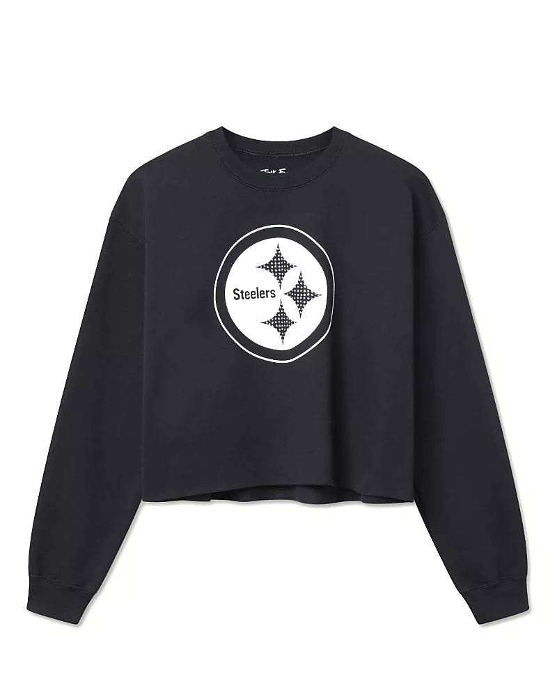 Junk Food Clothing Women's Nfl Pittsburgh Steelers Bling Flea Market Crop Fleece
