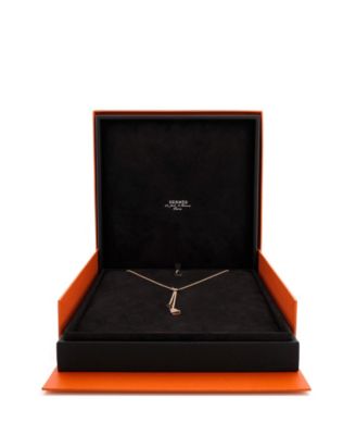  Small Kelly Clochette Pendant Necklace 18K Rose Gold with Diamonds, 15 - 15.75"