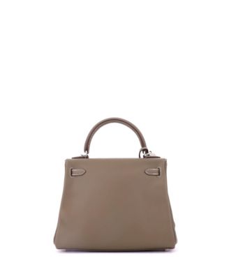 Kelly 25 Handbag Grey Swift with Palladium Hardware