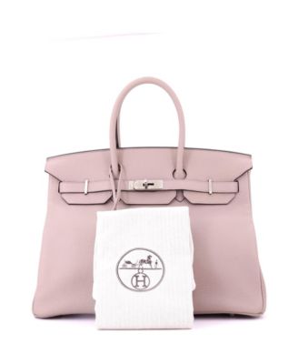 Birkin 35 Handbag Purple Clemence with Palladium Hardware