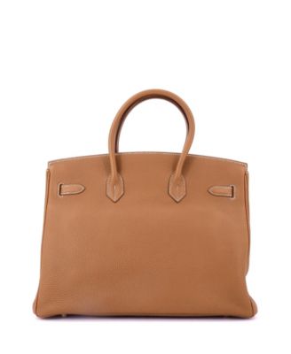 Birkin 35 Handbag Brown Clemence with Gold Hardware