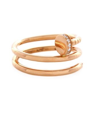  Small Juste un Clou Double Ring 18K Rose Gold and Diamonds