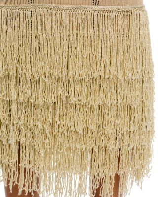 Raz Metallic Rib Fringe Dress