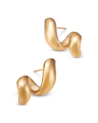 Polished Twist Stud Earrings in 14K Yellow Gold