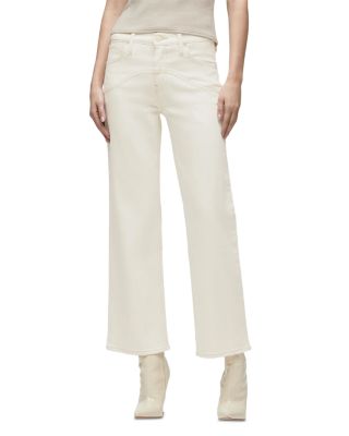 Rosie High Rise Wide Leg Ankle Jeans in Ecru