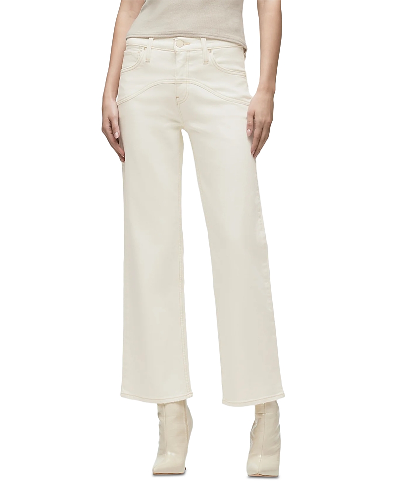Hudson Rosie High Rise Wide Leg Ankle Jeans In Ecru In Sand