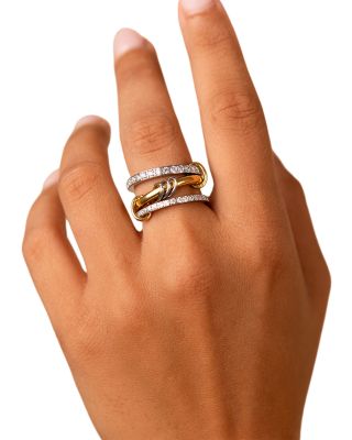 Sterling Forever Garwyn Pav&eacute; Triple Row Ring