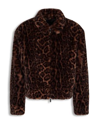 Faux Fur Animal Print Jacket