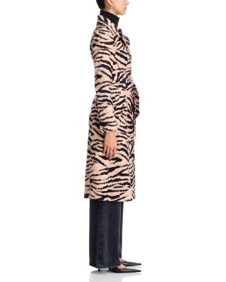 Karlie Zebra Velveteen Trench Coat