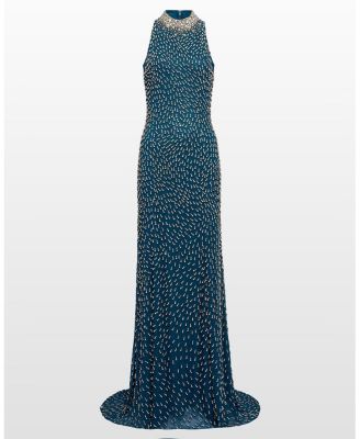 Sisley High-neck Embellished Maxi Dress