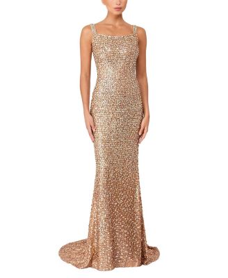 Lotus Sequin-embellished Open-back Maxi Dress