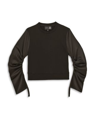 Plie Woven Mixed Sweat Top