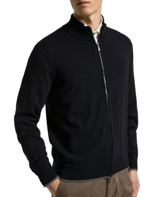 Wool and Cashmere Zip Front Sweater