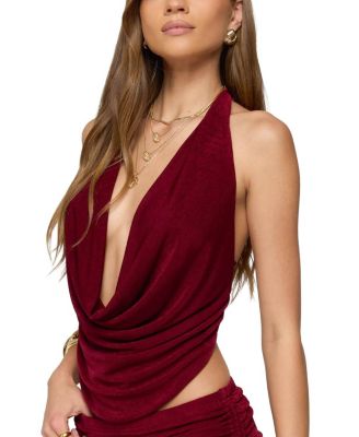 Caspia Cowl Neck Backless Top