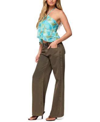 Dragon Lily Layered Chiffon Halter Top