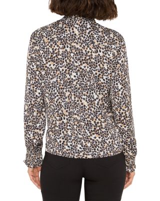 Little Leopard Mock Neck Blouse