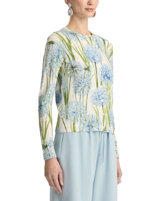 Printed Allium Long Sleeve Cardigan