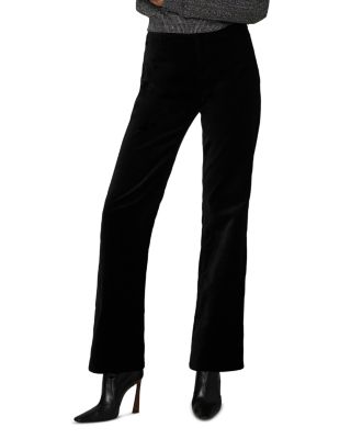 The Margot High Rise Straight Velveteen Jeans in Black
