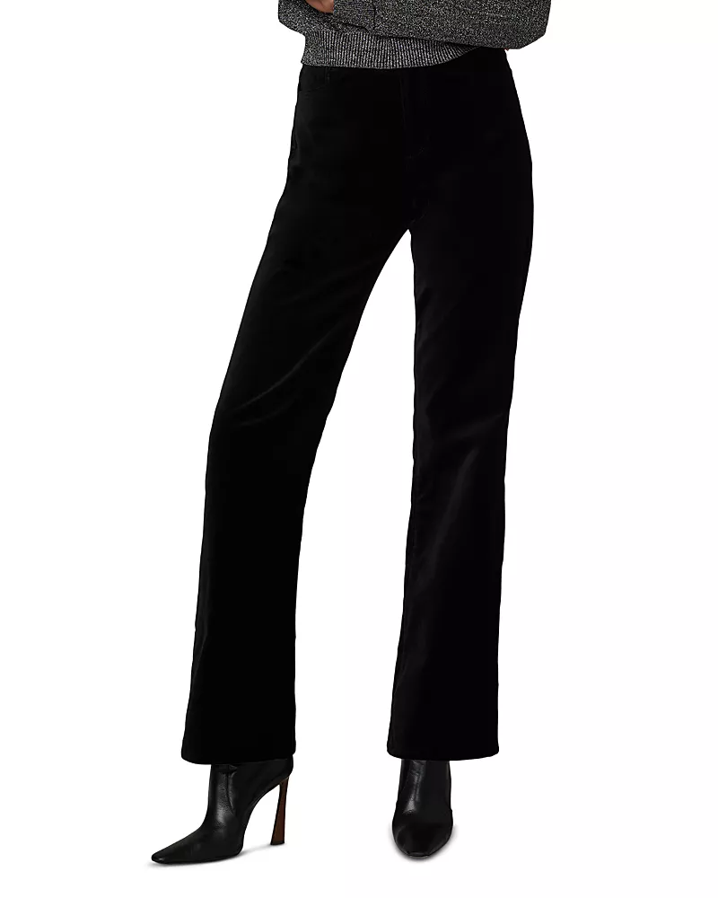 Joe's Jeans The Margot High Rise Straight Velveteen Jeans in Black
