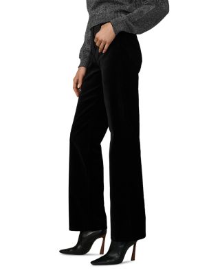 The Margot High Rise Straight Velveteen Jeans in Black