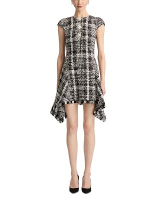 Boucle Tweed Ruffle Dress