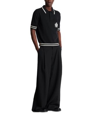 College Emblem Short Sleeve Polo Sweater