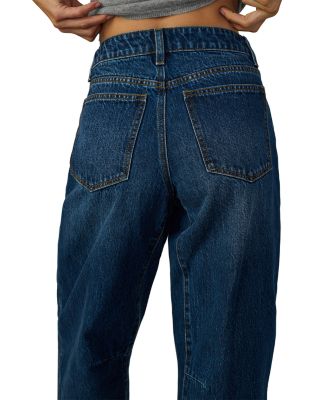 The Wilder High Rise Relaxed Cropped Barrel Jeans in Unmistakable