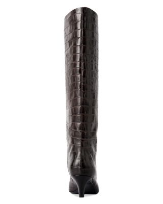 Women's Croco Wide Calf Boots
