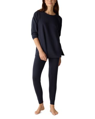 Cozy Brushed Terry Round Neck Long Boxy Top