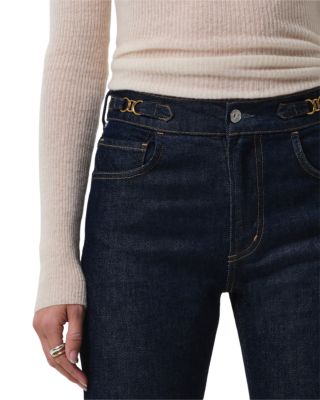 Kimberly Horsebit High Rise Flare Jeans in Helia