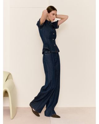 Hepburn Aura High Rise Wide Leg Jeans in Inkwell