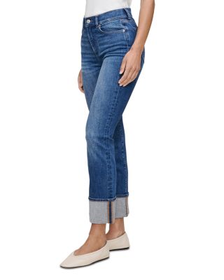 Mara Straight Mid Rise Instasculpt™ Ankle Jeans in Solace Cuffed