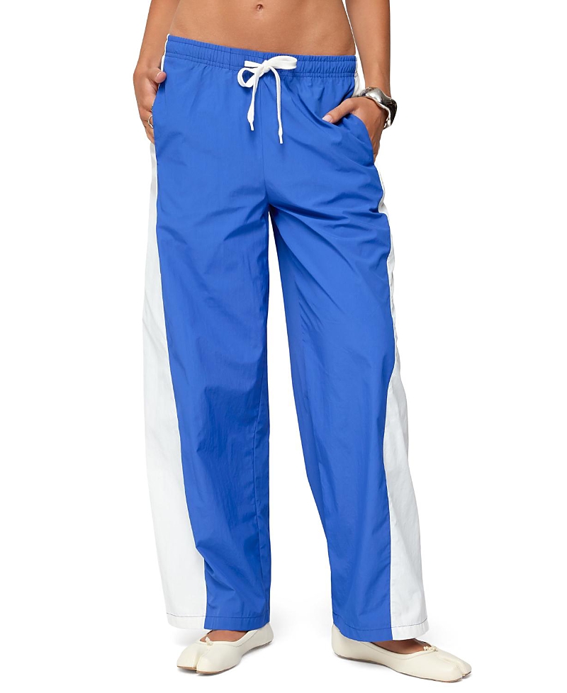 Edikted Jaye Contrast Panel Track Pants In Blue