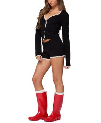  Sansa Lacey Knit Micro Shorts