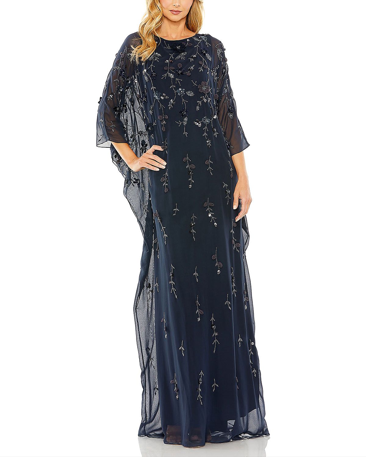 Mac Duggal Floral Embellished Trapeze Dress