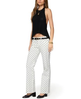  Romily Polka Dot Low Rise White Wash Jeans