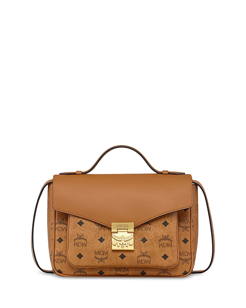 Mcm Tracy Small Visetos Satchel In Brown